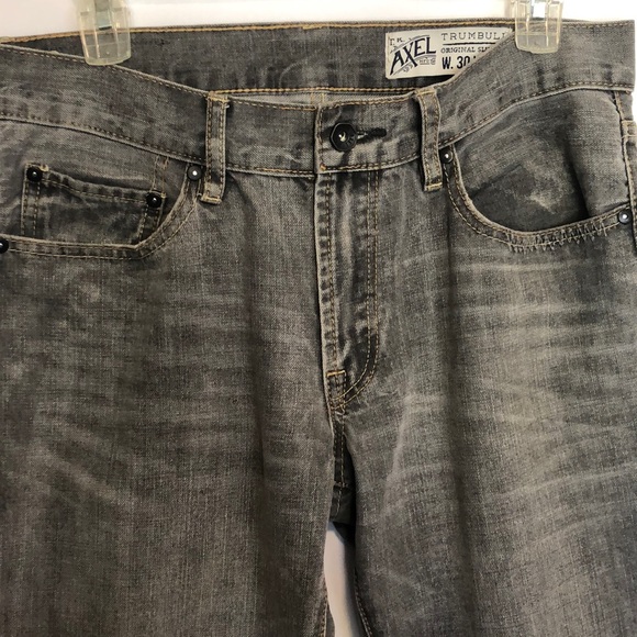 T.K. Axel Trumbull grey washed jeans straight leg original slim fit - Picture 1 of 14